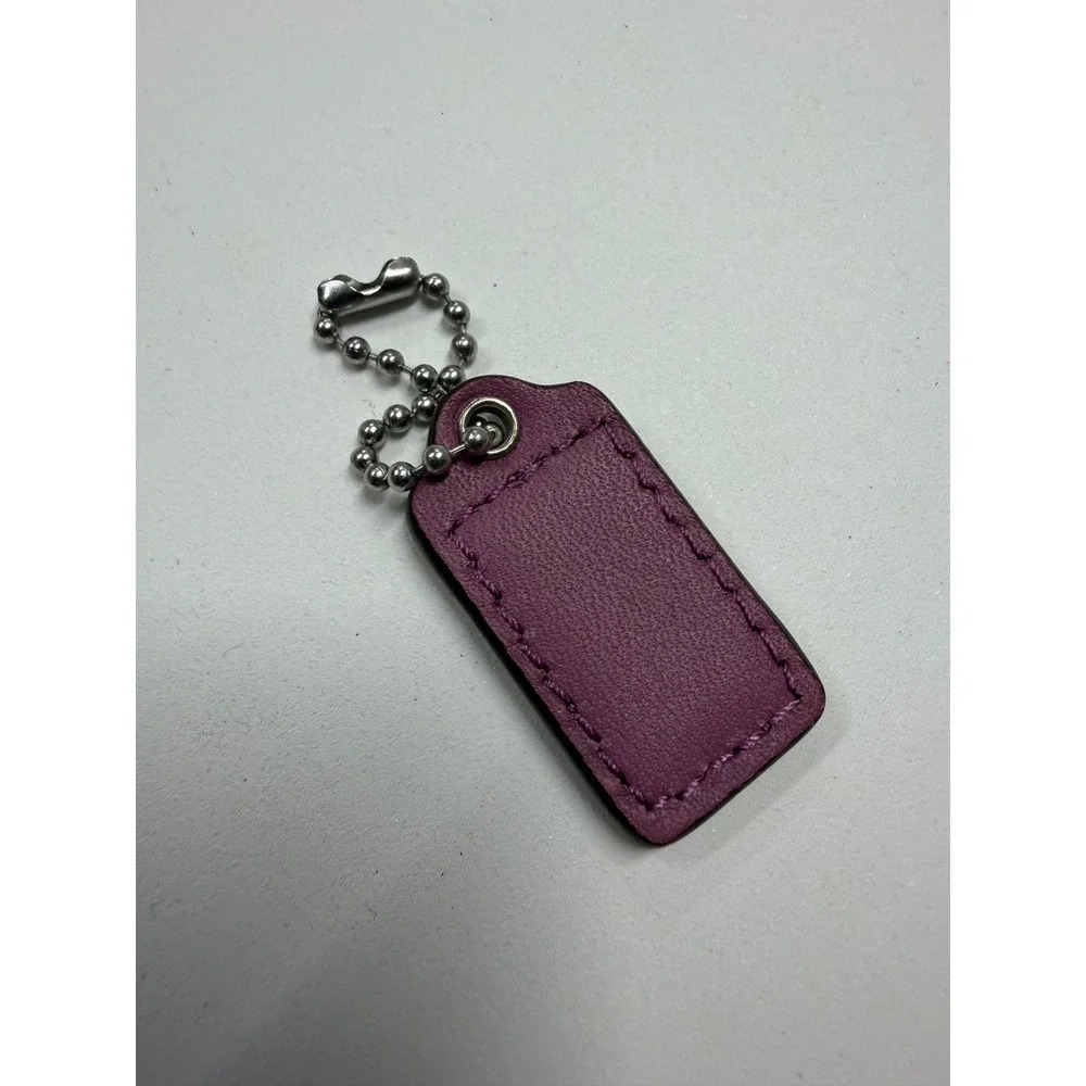 Coach Mauve Patent Leather Purse Hangtag Replacement Silver Ball Chain